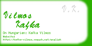 vilmos kafka business card